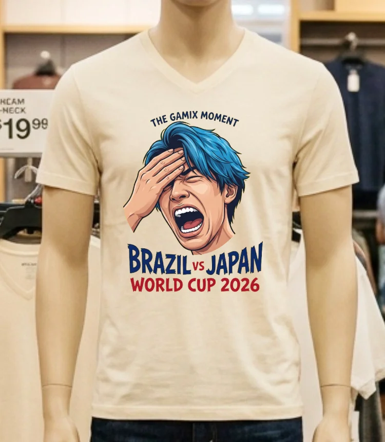 Japanese Streamer Gamix Screaming Viral Moment Brazil Vs Japan World Cup 2026 T Shirt White T Shirt 5