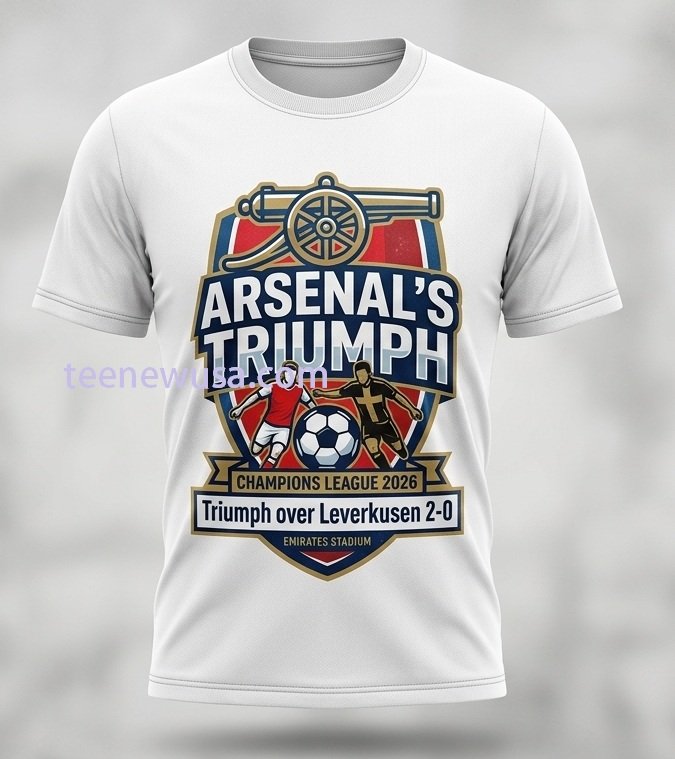 Arsenal win Leverkusen in the Champions League sport t-shirt Arsenal Win Leverkusen In The Champions League Sport T Shirt
