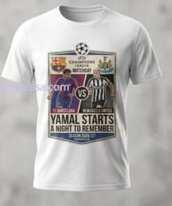 Barcelona Vs Newcastle Football Match Champions League Sport T Shirt