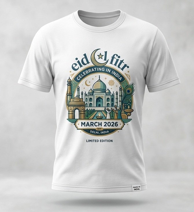 Eid Ul Fitr 2026 in India even t-shirt Eid Ul Fitr 2026 In India Even T Shirt