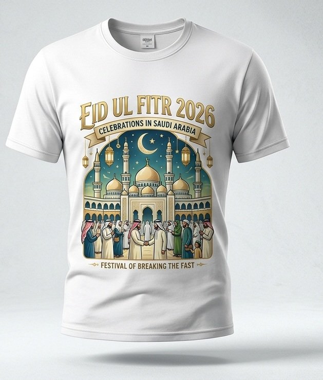 Eid Ul Fitr 2026 in Saudi Arabia even t-shirt Eid Ul Fitr 2026 In Saudi Arabia Even T Shirt