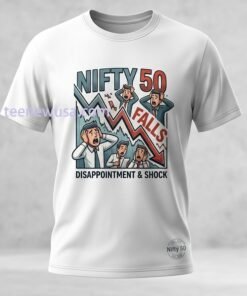 Nifty 50 Stock Market Falls And Shows Disappointment Or Shock T Shirt