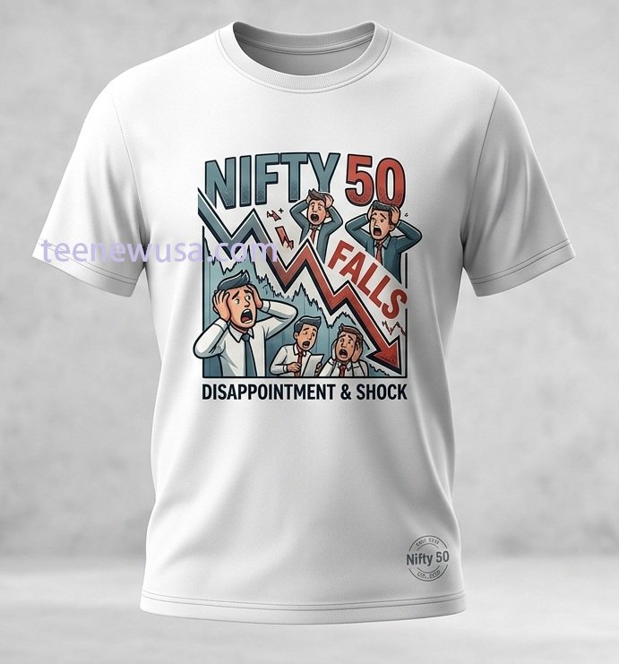 Nifty 50 Stock Market Falls and Shows Disappointment or Shock t-shirt Nifty 50 Stock Market Falls And Shows Disappointment Or Shock T Shirt