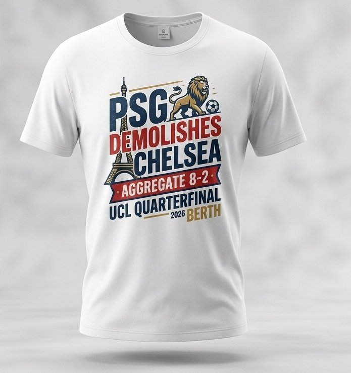 PSG win Chelsea 8-2 on aggregate for UCL quarterfinal berth sport t-shirt Psg Win Chelsea 8 2 On Aggregate For Ucl Quarterfinal Berth Sport T Shirt