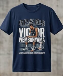 Spurs Victor Wembanyama Ankle Misses Loss To Nuggets T Shirt