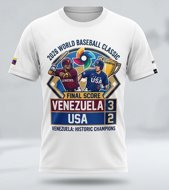Venezuela beats USA to win 2026 World Baseball Classic championship sport t-shirt Venezuela Beats Usa To Win 2026 World Baseball Classic Championship Sport T Shirt