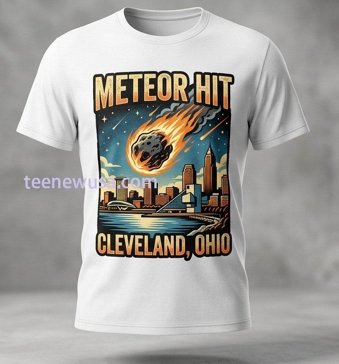 meteor hit cleveland ohio t-shirt Meteor Hit Cleveland Ohio T Shirt