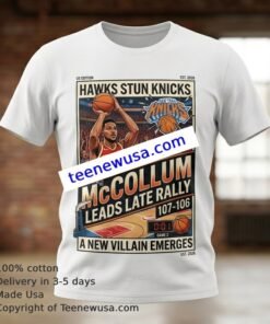 Cj Mccollum Hawks Clutch Rally White Tee Knicks Stunner Edition