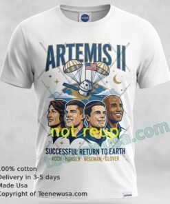 Christina Kochjeremy Hansen Reid Wiseman Victor Glover Voi Artemis Ii Returns To Earth T Shirt