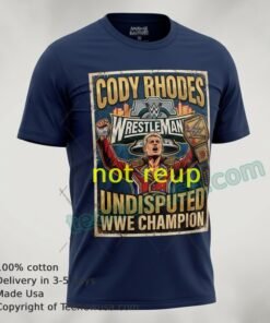 Cody Rhodes And Wrestlemania 42 World Heavyweight Championship Black T Shirt Design