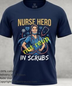 Hero In Scrubs And Stethoscope Nurse T Shirt