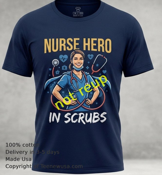 Hero in scrubs and stethoscope Nurse t-shirt Hero In Scrubs And Stethoscope Nurse T Shirt