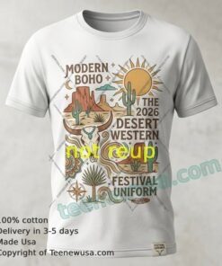Modern Boho Desert Western The Coachella 2026 Festival Uniform T Shirt
