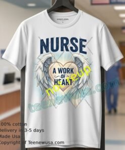Nurse A Work Of Heart And Angel Wings T Shirt