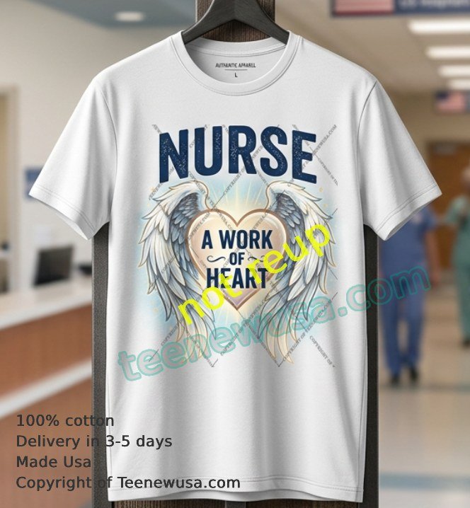 Nurse A work of heart and angel wings t-shirt Nurse A Work Of Heart And Angel Wings T Shirt