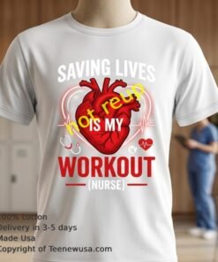 Saving Lives Is My Workout Nurse And Heart T Shirt