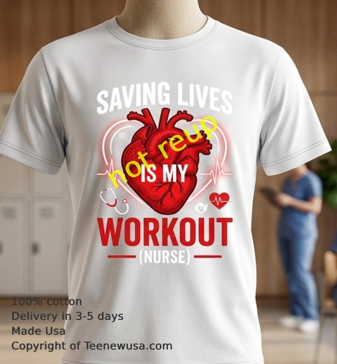 Saving lives is my workout Nurse and heart t-shirt Saving Lives Is My Workout Nurse And Heart T Shirt
