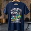 Saving Lives Is My Workout Nurse T Shirt