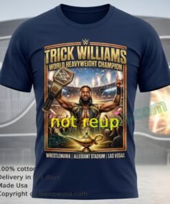 Trick Williams And Wrestlemania World Heavyweight Championship Black T Shirt Design