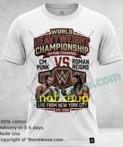 World Heavyweight Championship Cm Punk Championvs Roman Reigns White T Shirt