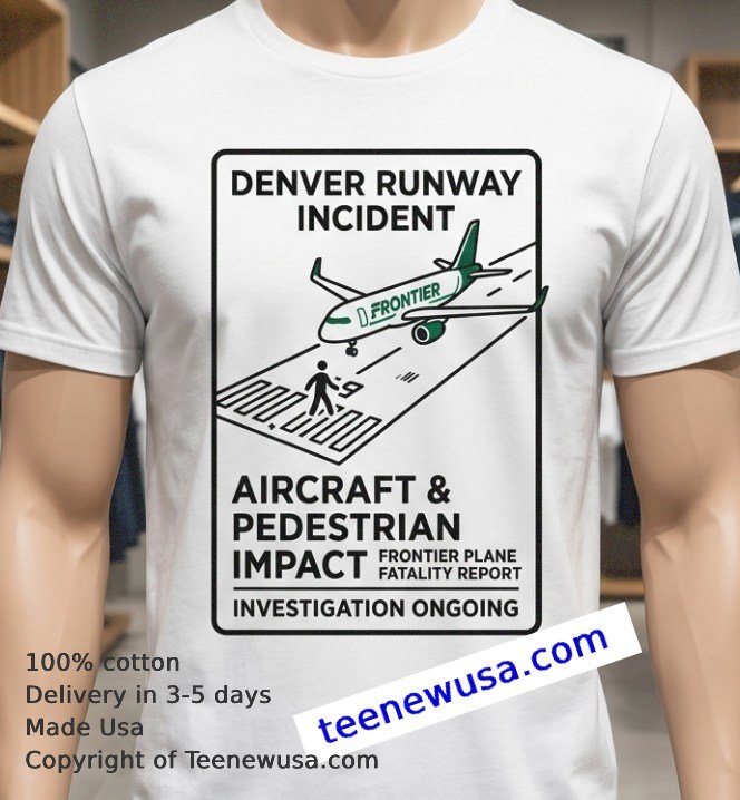 T-shirt commemorating the Denver Airport accident T Shirt Commemorating The Denver Airport Accident