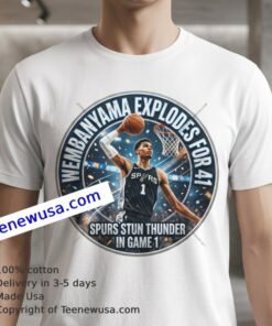 Victor Wembanyama Explodes For 41 As Spurs Stun Thunder In Game 1 T Shirt