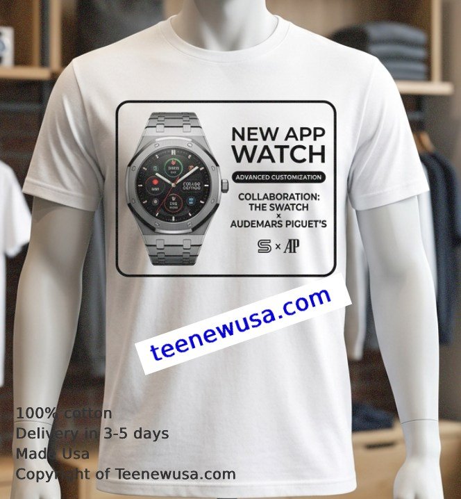 new app watch, Collaboration The Swatch and Audemars Piguet’s News article t-shirt New App Watch Collaboration The Swatch And Audemars Piguets News Article T Shirt
