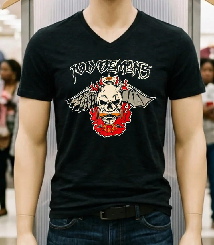 100 Demons Band Logo Shirt - balck-shirt 100 Demons Band Logo Shirt Balck Shirt 1