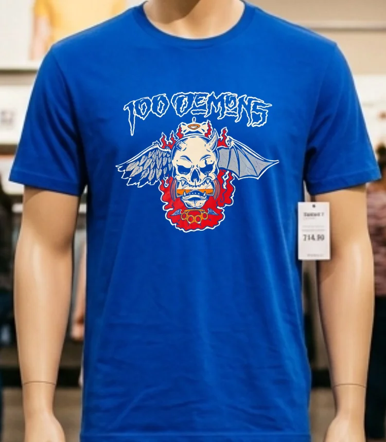 100 Demons Band Logo Shirt - blue-shirt 100 Demons Band Logo Shirt Blue Shirt