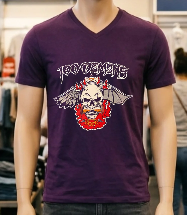100 Demons Band Logo Shirt - purple-shirt 100 Demons Band Logo Shirt Purple Shirt