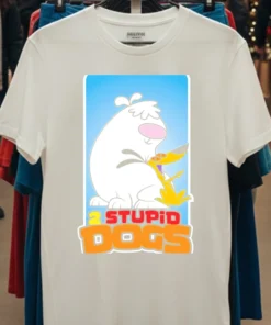 2 Stupid Dogs Cartoon Network Character Shirt White T Shirt 3