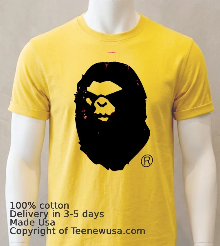 A Bathing Genuine Nowhere Journey Shirt - yellow-t-shirt A Bathing Genuine Nowhere Journey Shirt Yellow T Shirt