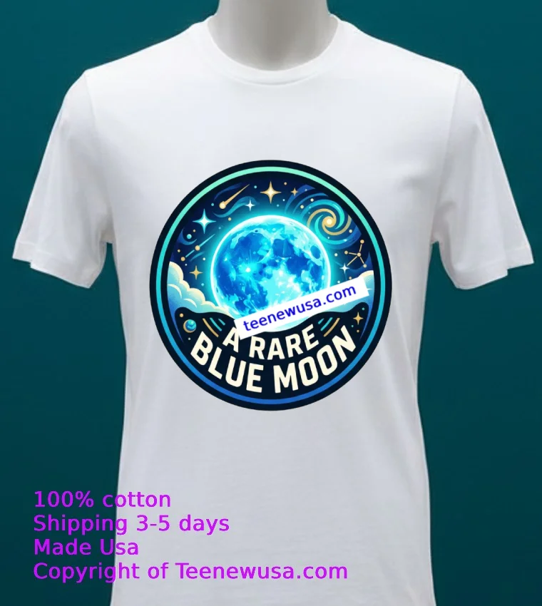 A Rare Blue Moon T Shirt - white-t-shirt 20 A Rare Blue Moon T Shirt White T Shirt 20
