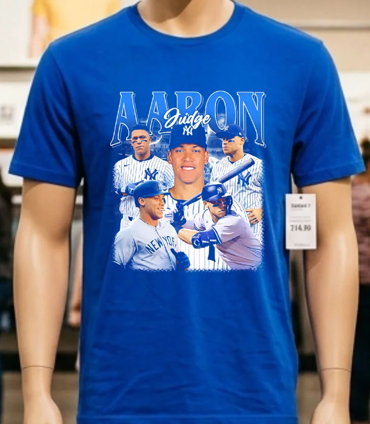 Aaron Judge New York Yankees Graphic Mlb Shirt - blue-shirt Aaron Judge New York Yankees Graphic Mlb Shirt Blue Shirt