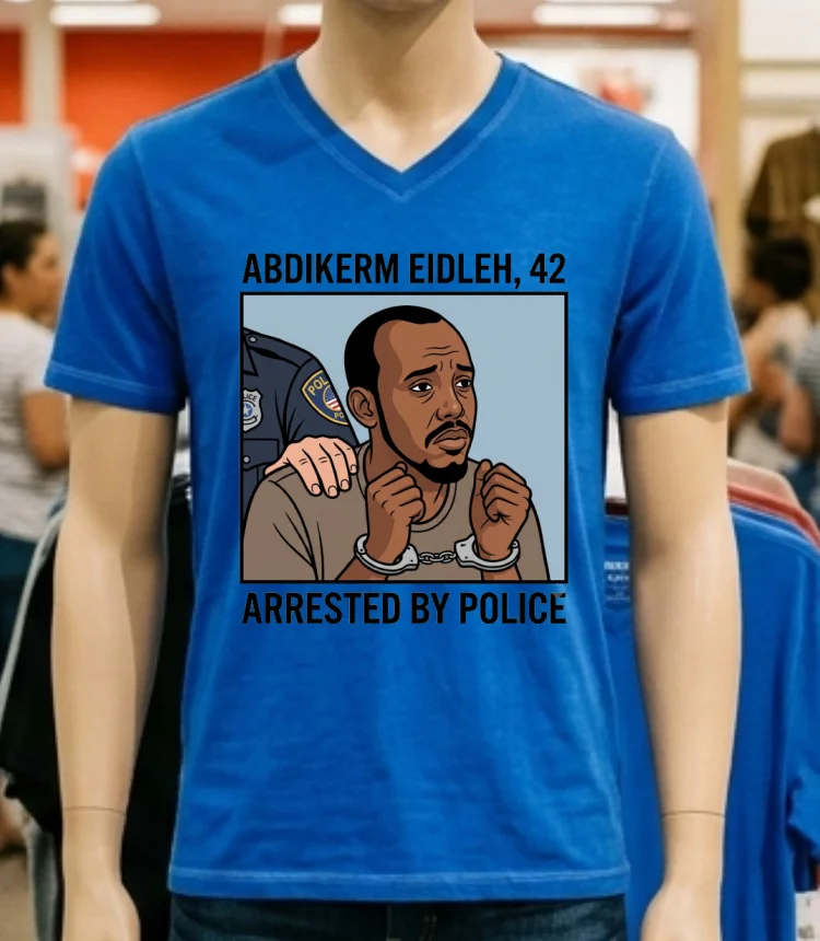 Abdikerm Eidleh 42 Was Arrested By Police T Shirt Blue Shirt