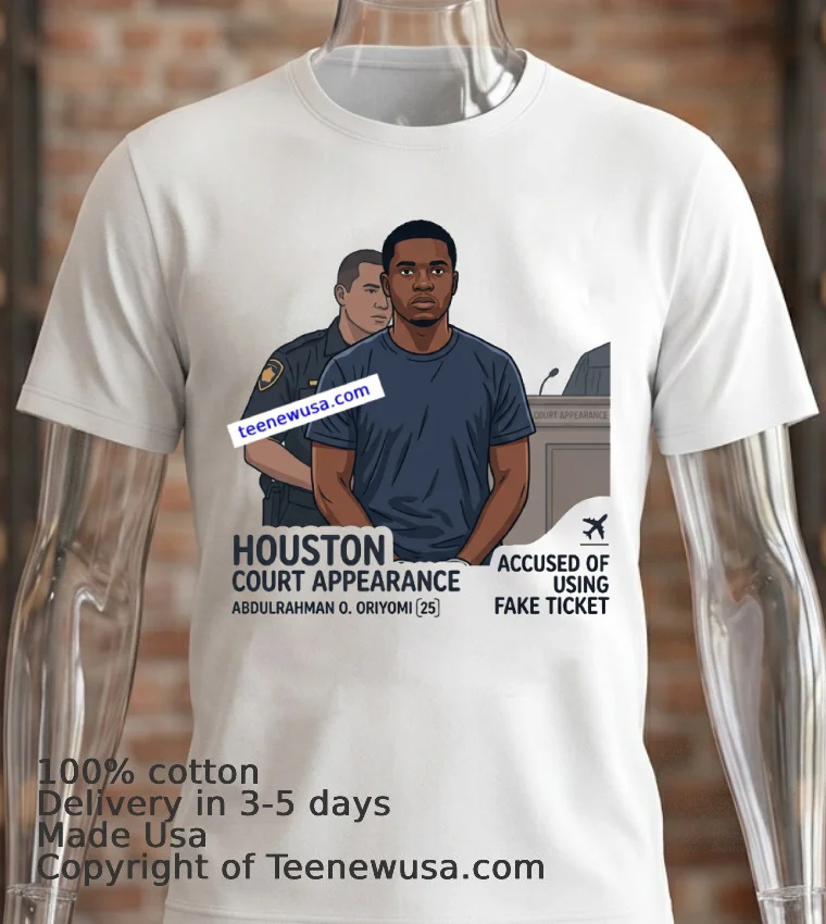 Abdulrahman Oluwatumike Oriyomi (25 Years Old) Appears In Court In Houston T Shirt - white-t-shirt 2 Abdulrahman Oluwatumike Oriyomi 25 Years Old Appears In Court In Houston T Shirt White T Shirt 2