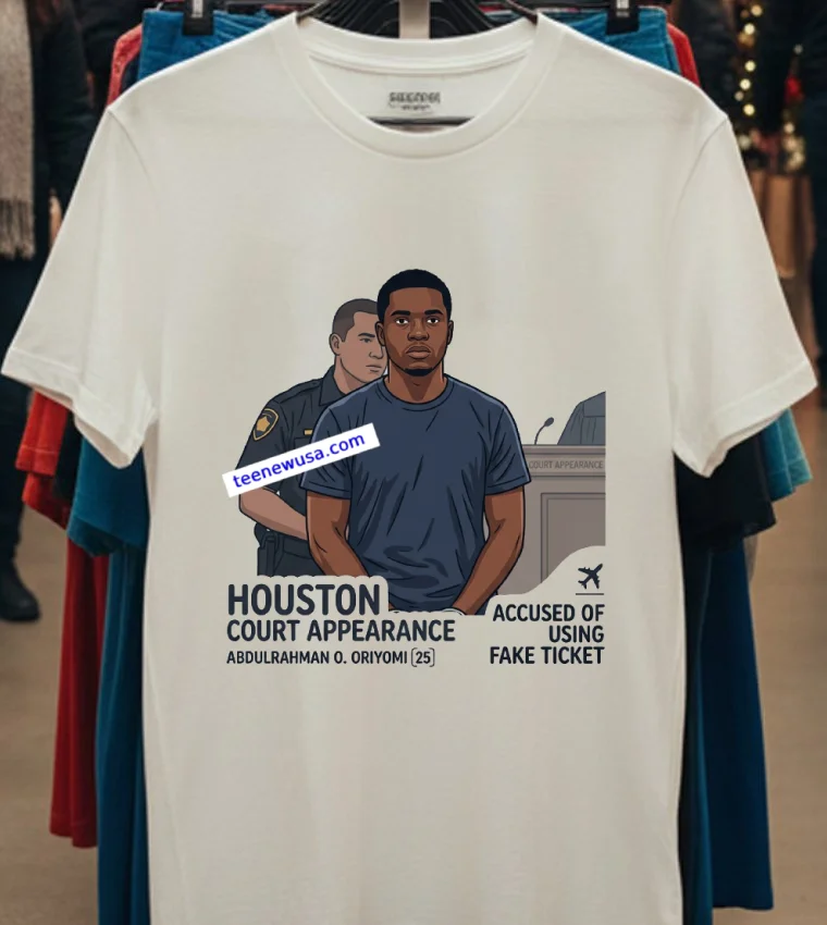 Abdulrahman Oluwatumike Oriyomi (25 Years Old) Appears In Court In Houston T Shirt - white-t-shirt Abdulrahman Oluwatumike Oriyomi 25 Years Old Appears In Court In Houston T Shirt White T Shirt