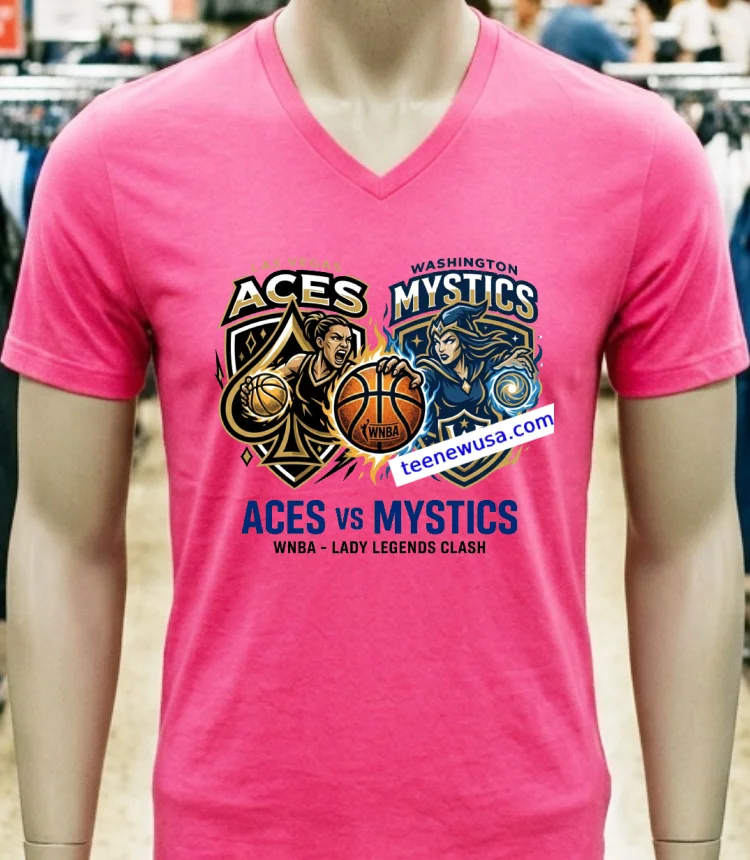 Aces Vs Mystics Wnba Sport T Shirt - pink-t-shirt Aces Vs Mystics Wnba Sport T Shirt Pink T Shirt