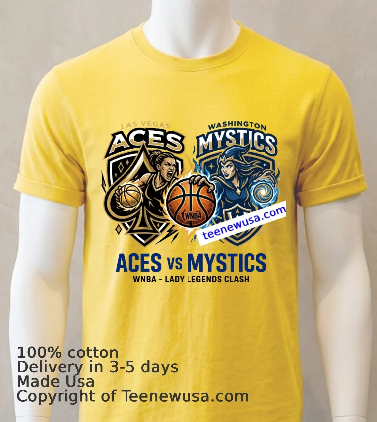 Aces Vs Mystics Wnba Sport T Shirt - yellow-t-shirt Aces Vs Mystics Wnba Sport T Shirt Yellow T Shirt