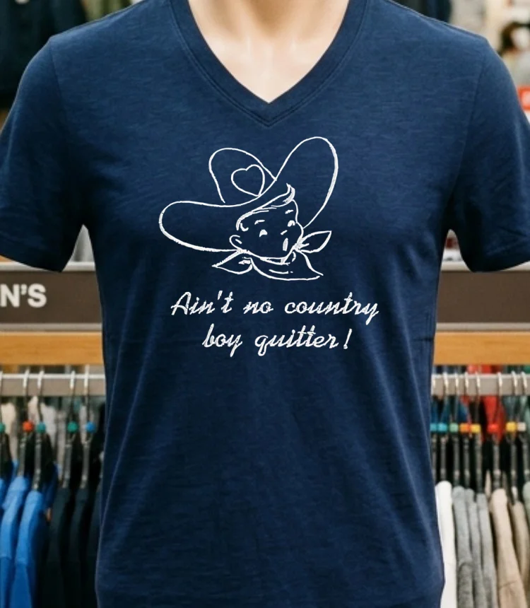 Ain T No Country Boy Quitter Shirt - navy-shirt Aint No Country Boy Quitter Shirt Navy Shirt 1