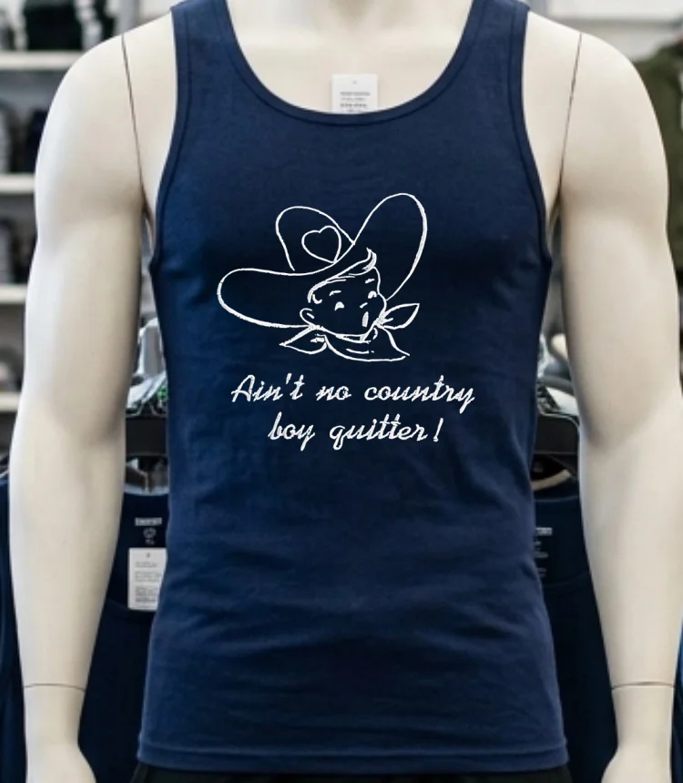 Ain T No Country Boy Quitter Shirt - navy-shirt Aint No Country Boy Quitter Shirt Navy Shirt