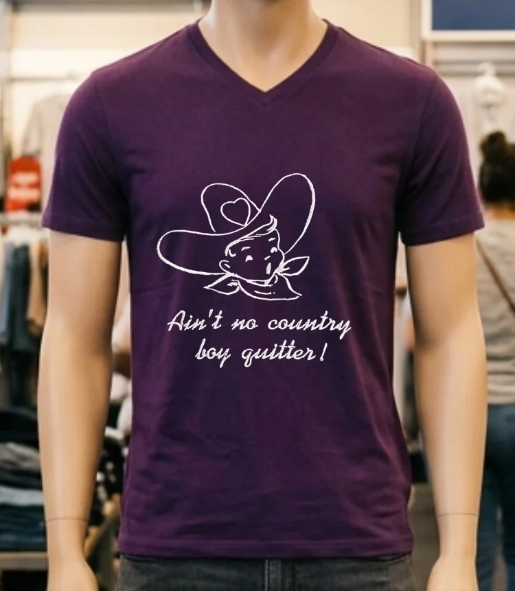 Ain T No Country Boy Quitter Shirt - purple-shirt Aint No Country Boy Quitter Shirt Purple Shirt