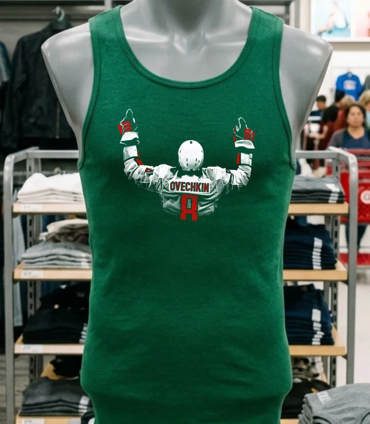 Alex Ovechkin Washington Jersey Silhouette Nhl Shirt Green Shirt