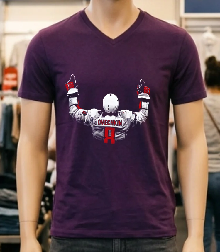 Alex Ovechkin Washington Jersey Silhouette Nhl Shirt Purple Shirt