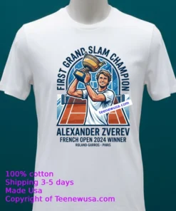 Alexander Zverev Wins French Open To Claim First Grand Slam Title T Shirt White T Shirt 20