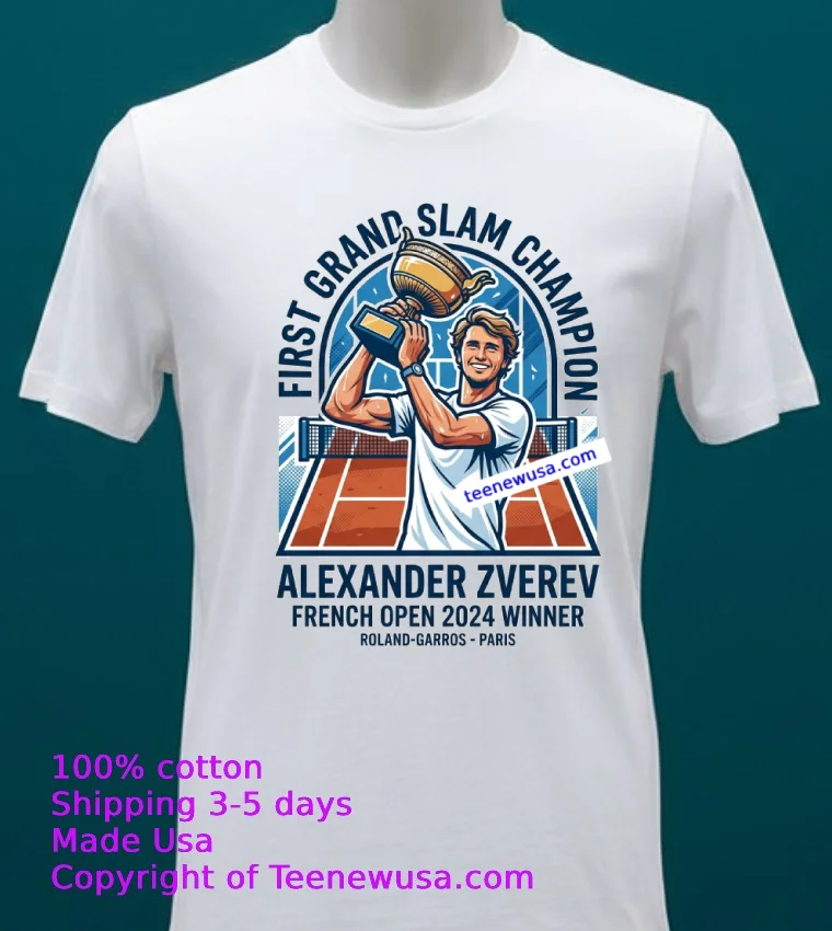 Alexander Zverev Wins French Open To Claim First Grand Slam Title T Shirt - white-t-shirt 20 Alexander Zverev Wins French Open To Claim First Grand Slam Title T Shirt White T Shirt 20