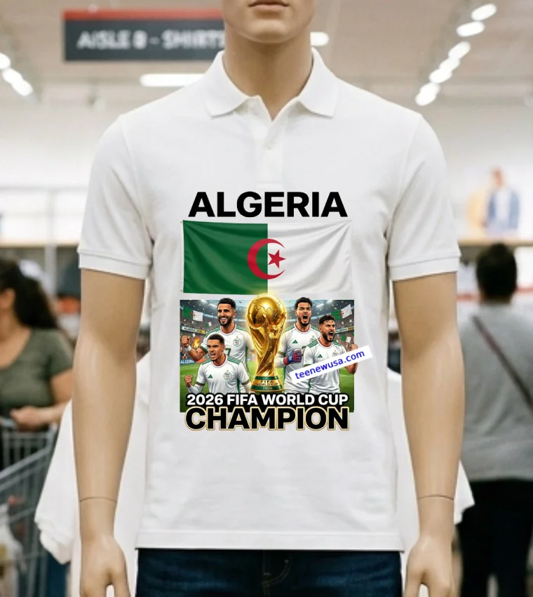 Algeria World Cup 2026 Fan T Shirt - white-t-shirt Algeria World Cup 2026 Fan T Shirt White T Shirt 1