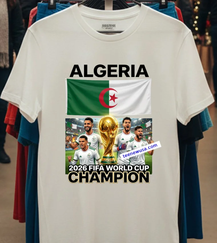 Algeria World Cup 2026 Fan T Shirt - white-t-shirt Algeria World Cup 2026 Fan T Shirt White T Shirt
