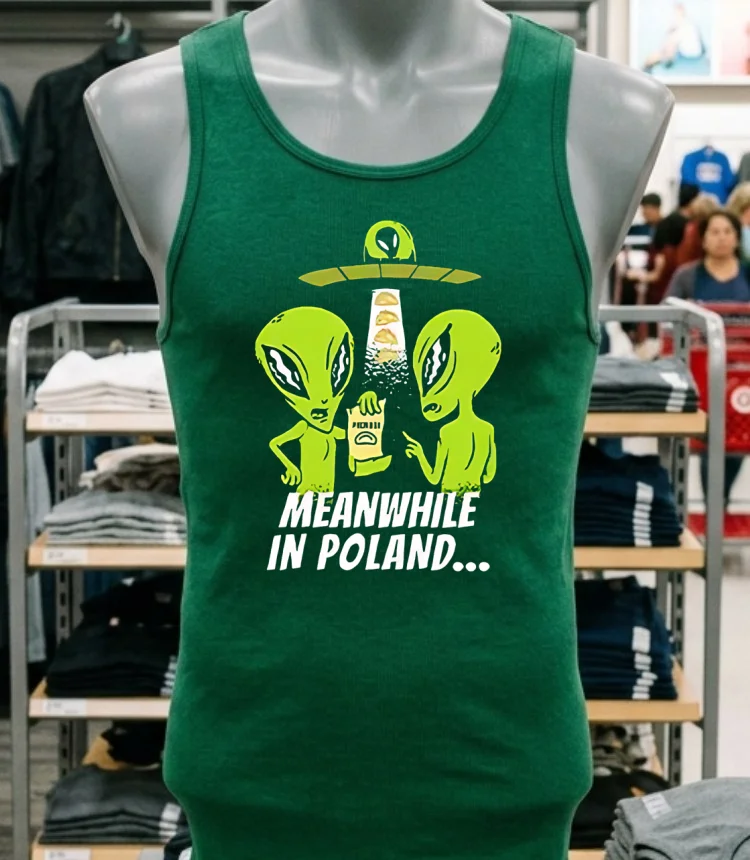 Alien Abduction Pierogi Polish Meanwhile In Poland Shirt - green-shirt Alien Abduction Pierogi Polish Meanwhile In Poland Shirt Green Shirt