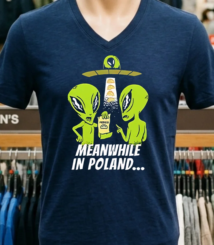 Alien Abduction Pierogi Polish Meanwhile In Poland Shirt - navy-shirt Alien Abduction Pierogi Polish Meanwhile In Poland Shirt Navy Shirt 1